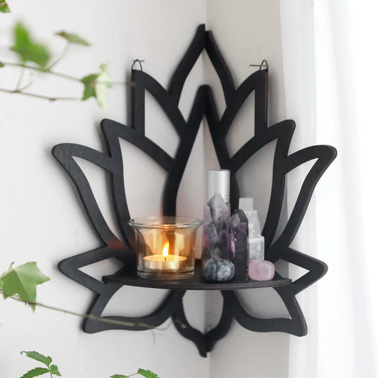 Lotus Crystal Hoekplank : Spirituele Elegantie voor Jouw Decoratie